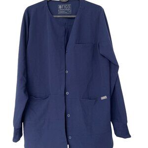 Figs scrubs navy scrub jacket cardigan